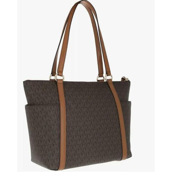 Michael Kors Women's MD TZ Tote Evening Bag Brown Tote Handbag - Picture 4 of 5